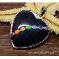 Oil Drip 31x35mm Natural Heart Agate Quartz Pendant Necklace